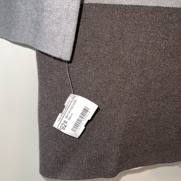 Impeccable Pig NWT block print knit cardigan, medium, gray cream brown - Picture 3 of 5